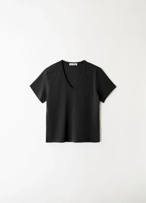 All-day Cotton V-neck T-shirt - Black