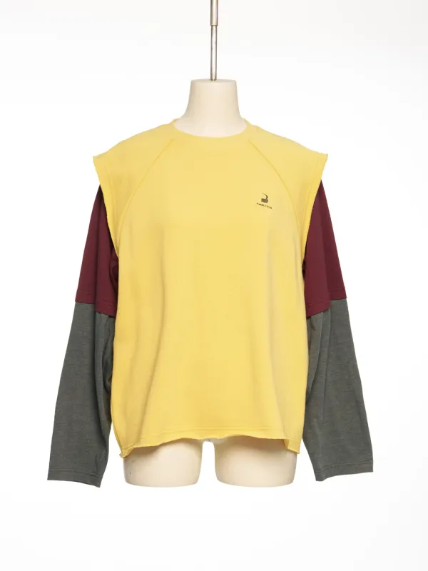 FW26 YELLOW LAYERED COLOR BLOCK LONG SLEEVE TOP