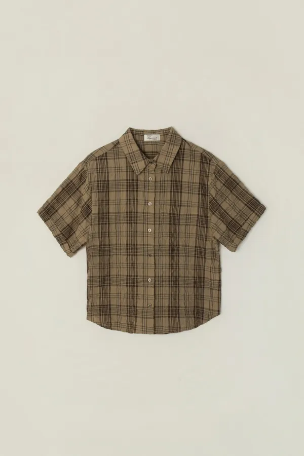 TAFFY CHECK SHIRT_BROWN