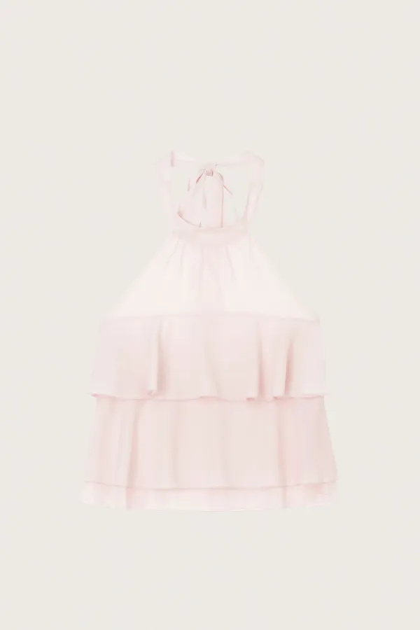 Dear rosy chiffon halter blouse