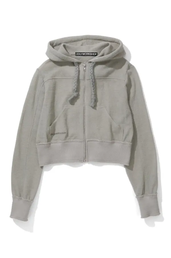Knit Zip Hoodie, Grain