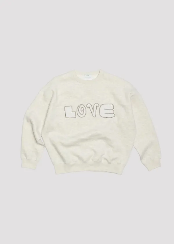 APPLIQUE WARM SWEAT LOVE OATMEAL