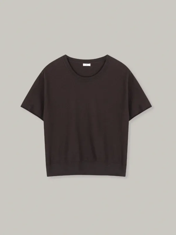 merino short sleeve pullover (brown)