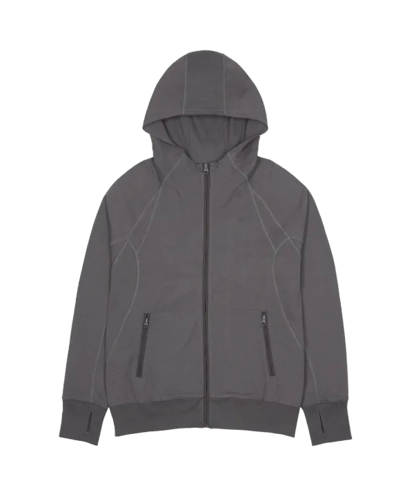 SLING ZIP-UP HOODIE [CHARCOAL]