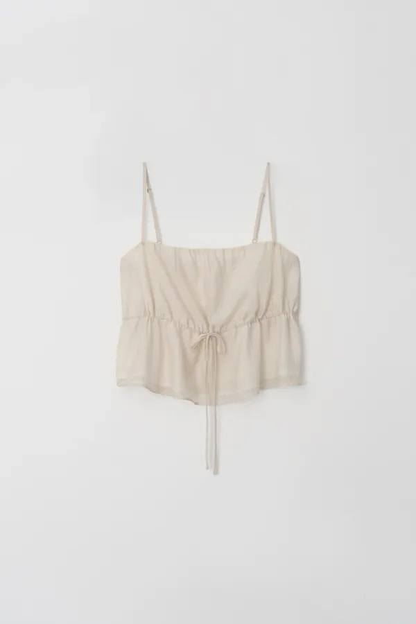 [4th reorder] shell beige bustier blouse