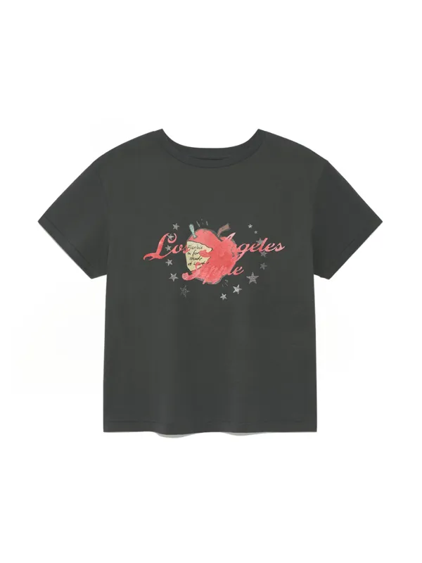 [2nd] APPLE GRAPHIC TEE (CHARCOAL)