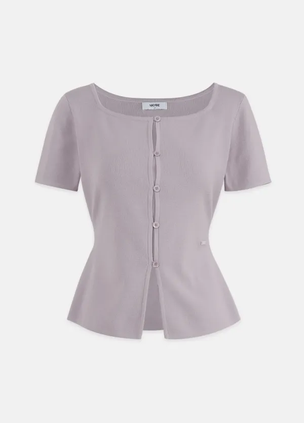  [44-120]  Lorinele Squre Neck Flare Cardigan  로리넬레 스퀘어넥 플레어 가디건 (여름-봄-페미닌룩-데일리룩-하객룩-격식룩-페플럼-플레어-썸머원사-썸머니트-여름하객룩-여름니트-여름니트가디건-빅사이즈-자체제작) 