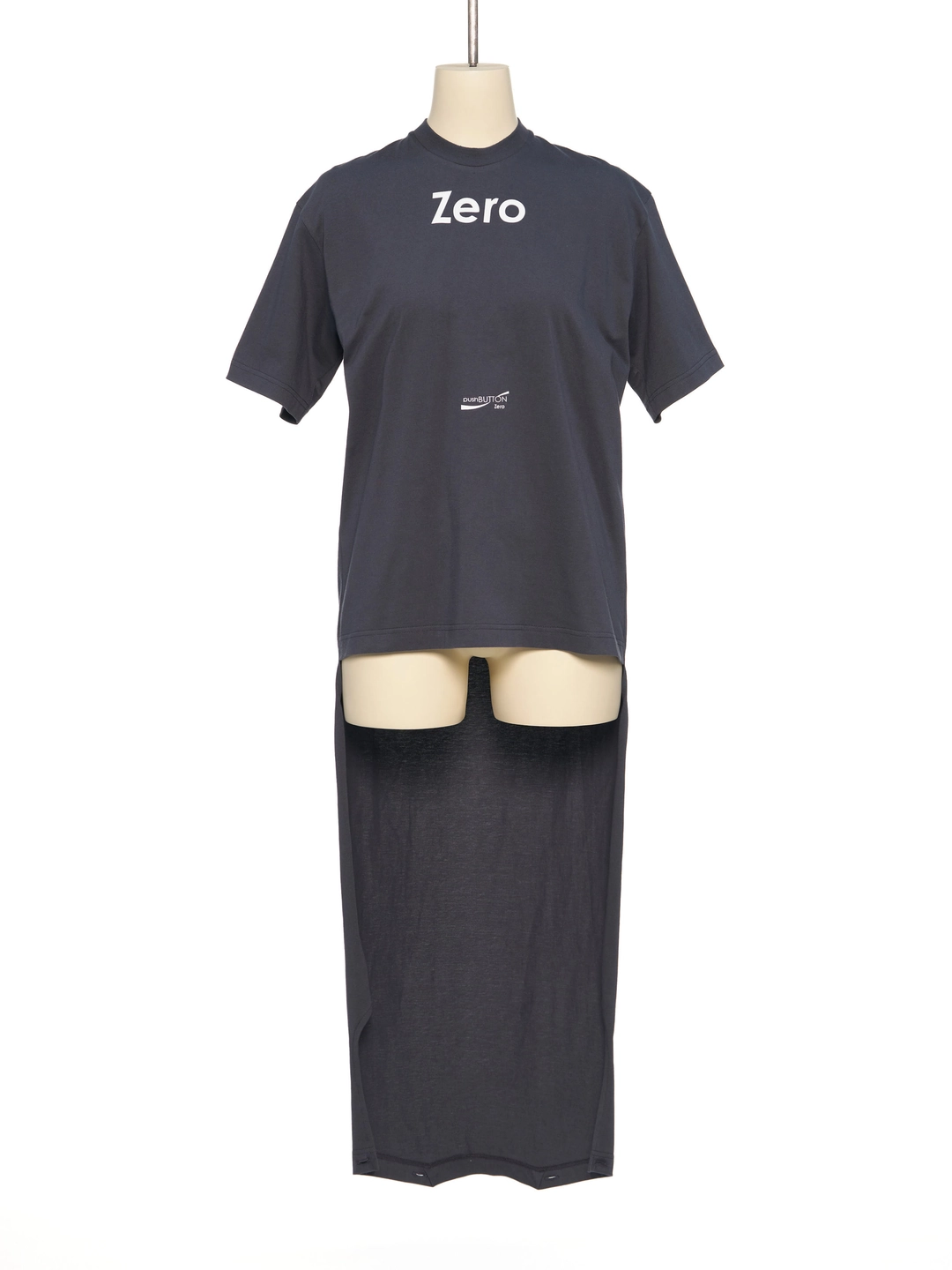 푸쉬버튼 SS26 ZERO GRAY ASYMMETRIC LONGTAIL T-SHIRT 상품 이미지 1