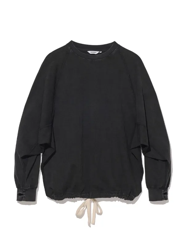 Dolman Drawstring Long Sleeve_Black