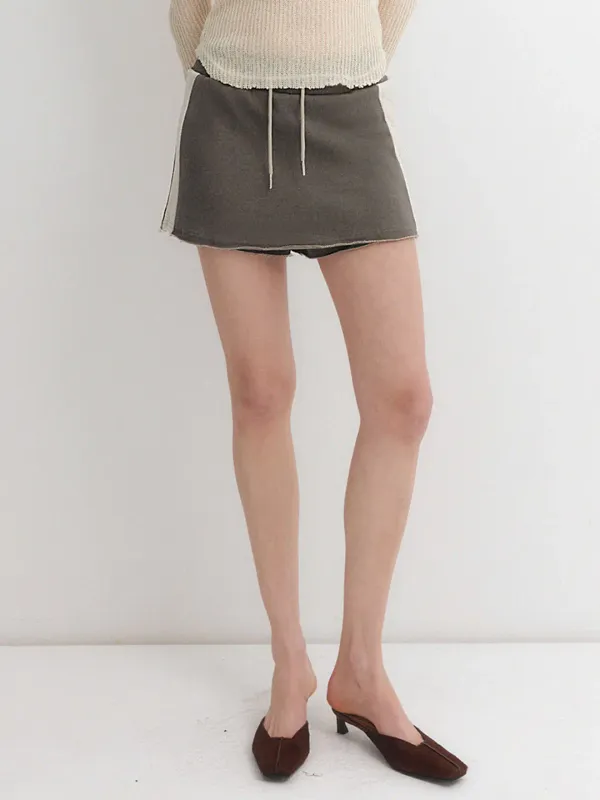 AVA SWEAT PANTSKIRT_KHAKI GRAY