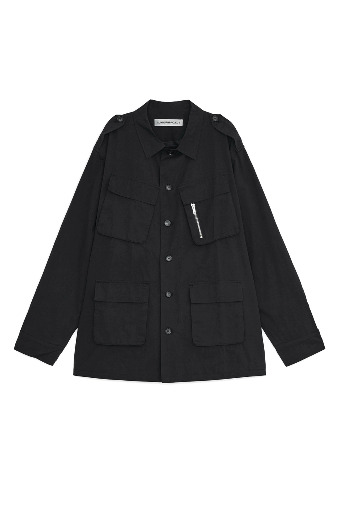 썬번프로젝트 LOOSE FIT SAFARI JACKET, BLACK 상품 이미지 1
