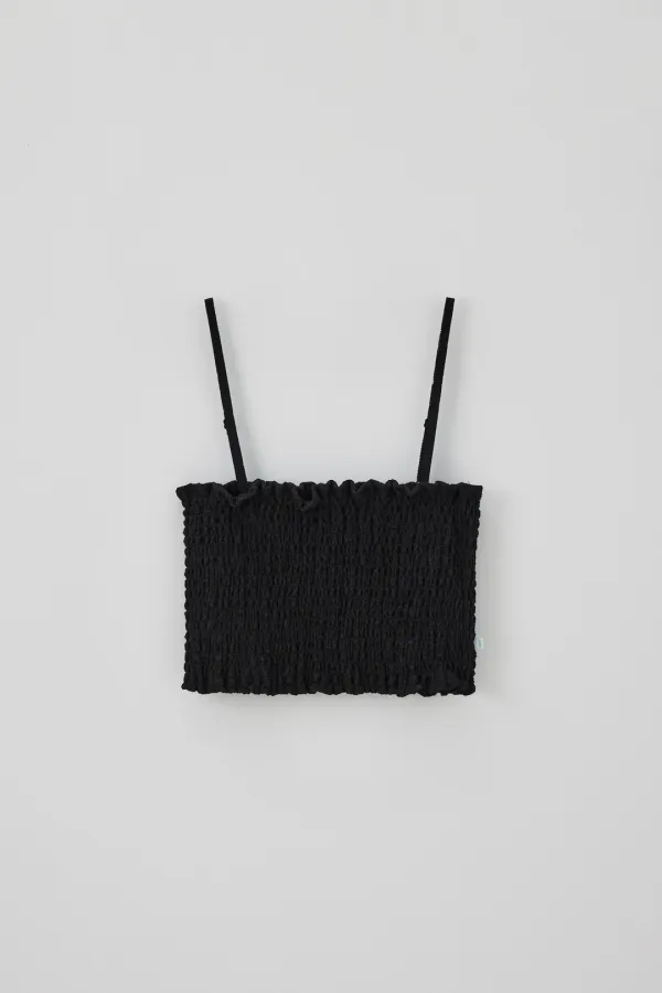 (1st re-stock) T/T Bloom smocked sleeveless top (black)