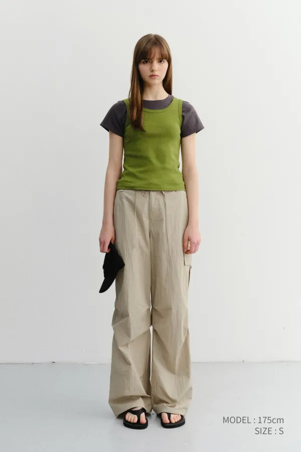 UTILITY PARACHUTE PANTS BEIGE_UDPA6B224I2