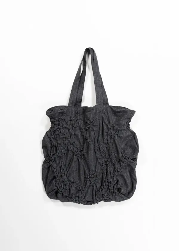 COTTON GATHERED STRUCTURED SHOULDER BAG - BLUE STRIPE(4차 재입고)