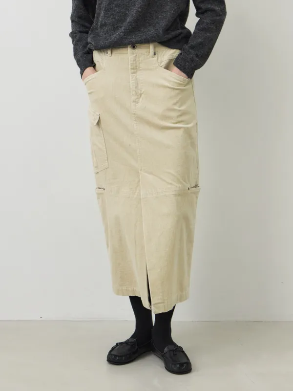 코듀로이 유틸리티 스커트_IVORY