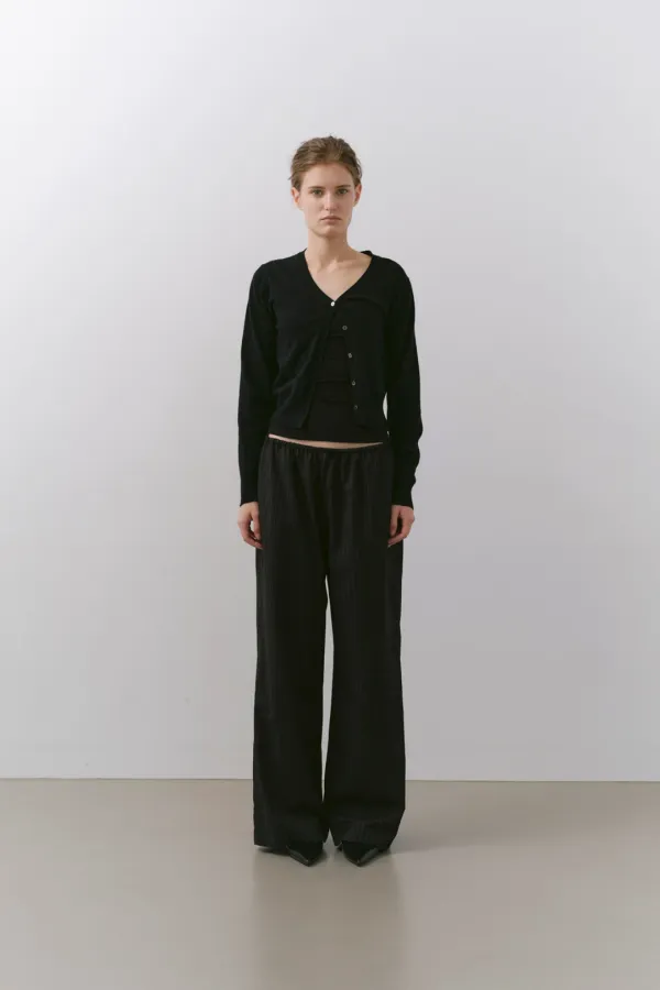 TWIST OPEN BACK CARDIGAN, BLACK
