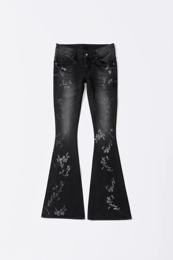 Flocking Bootcut Denim Washed Gray