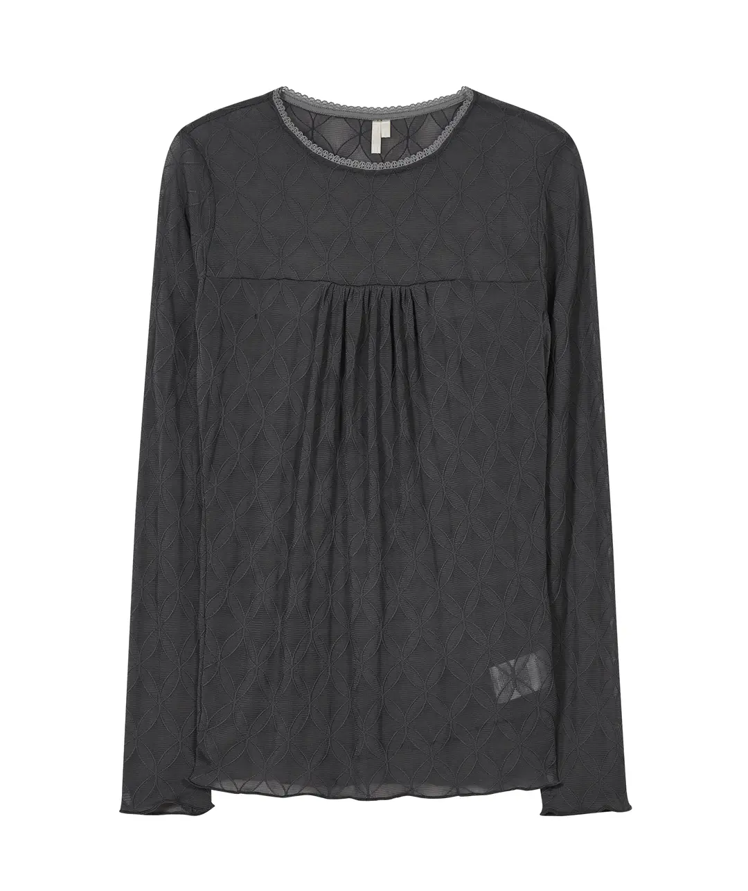 타입서비스 Lace Textured Tucked Top [Charcoal] 상품 이미지 3