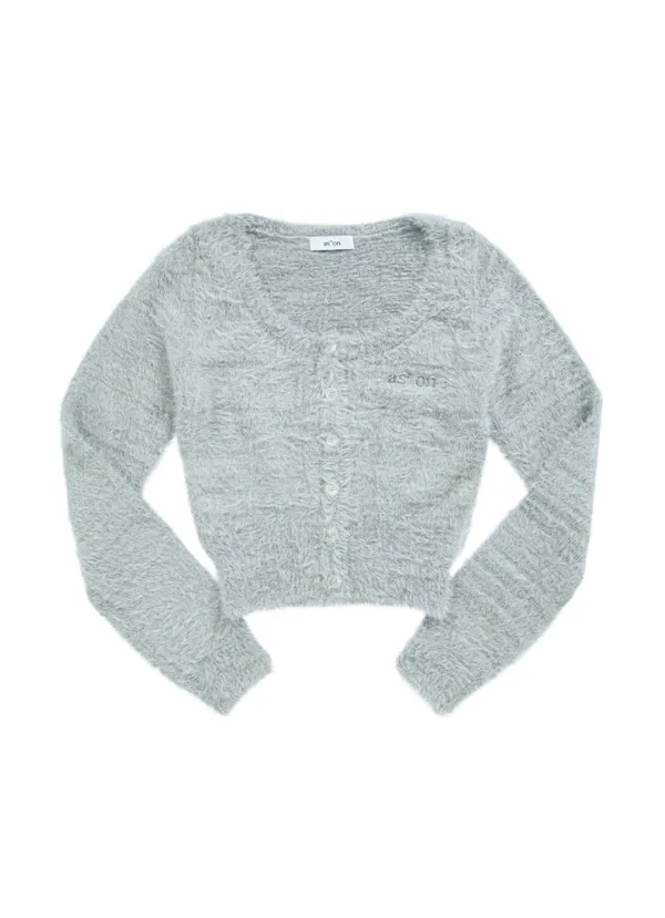NIA HAIRY CARDIGAN / GRAY