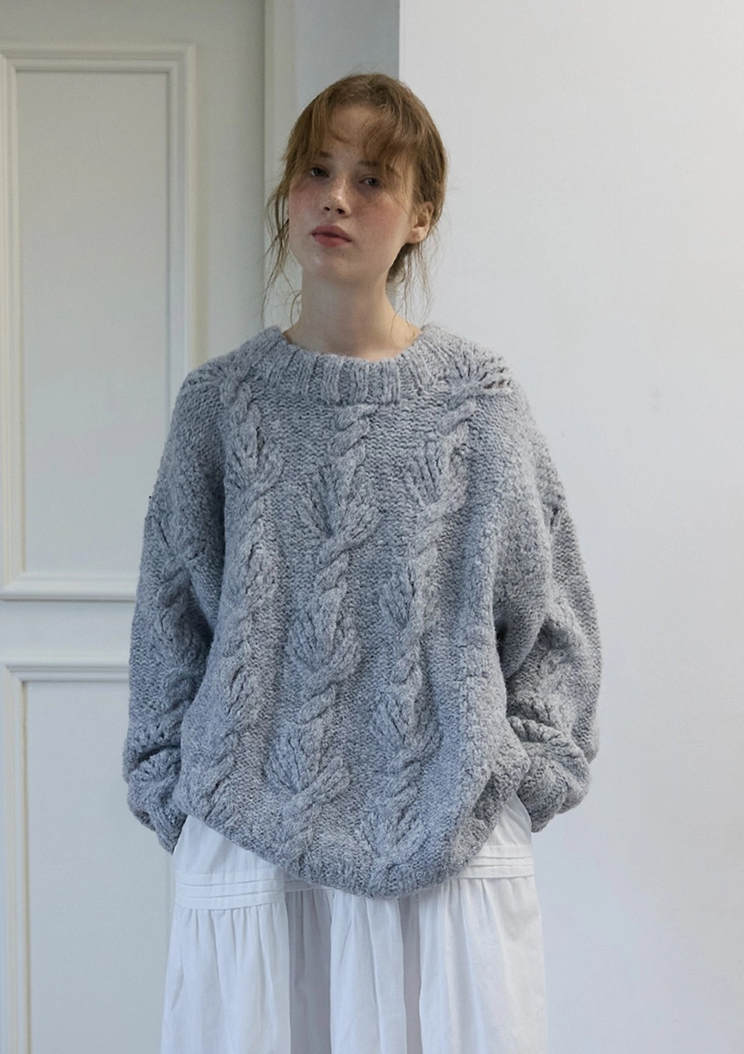 오픈도어 Braided Cable Knit Gray 상품 이미지 1