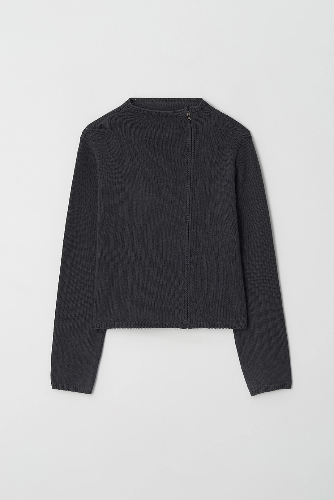 브렌다 브렌든 oblique zip-up knit - charcoal 상품 이미지 1