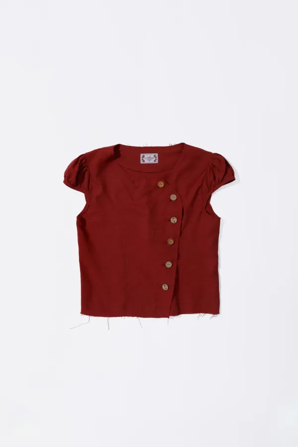 Rosetta Puff Shirt Scarlet