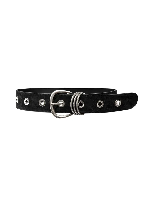 WIDE EYELET BELT (BLACK)