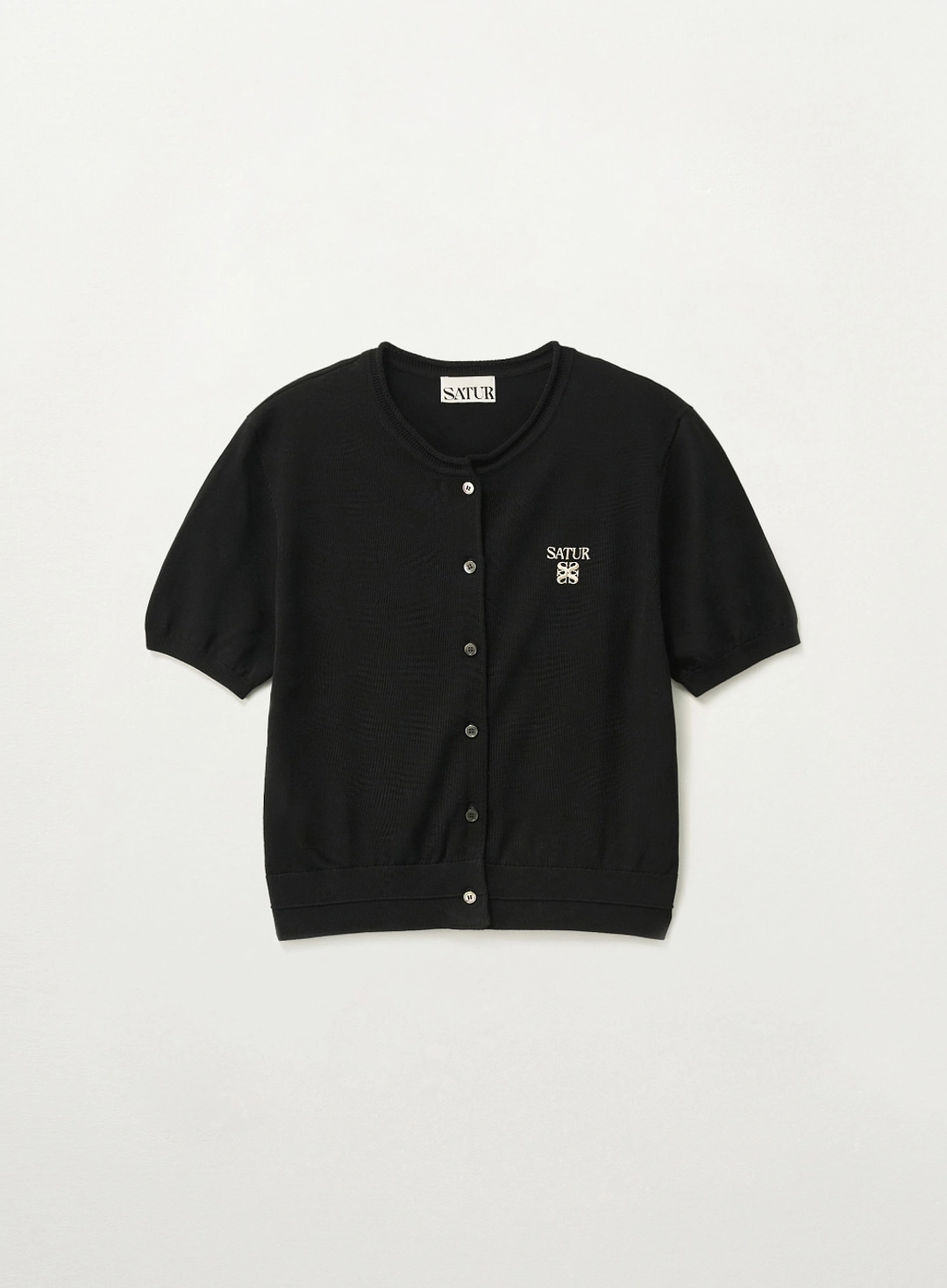 세터 [이민정 Pick] (W) Fine Half Crewneck Cardigan - Black 상품 이미지 1