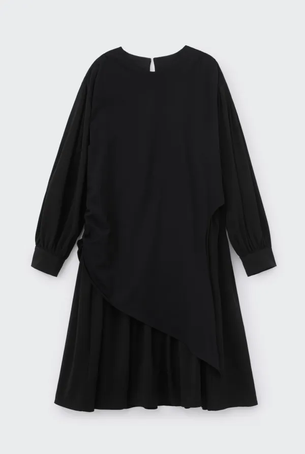 CENTRIC DRAPED DRESS (BLACK)