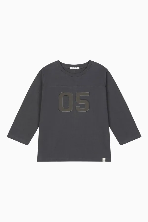 NUMBER LOGO T-SHIRT, CHARCOAL
