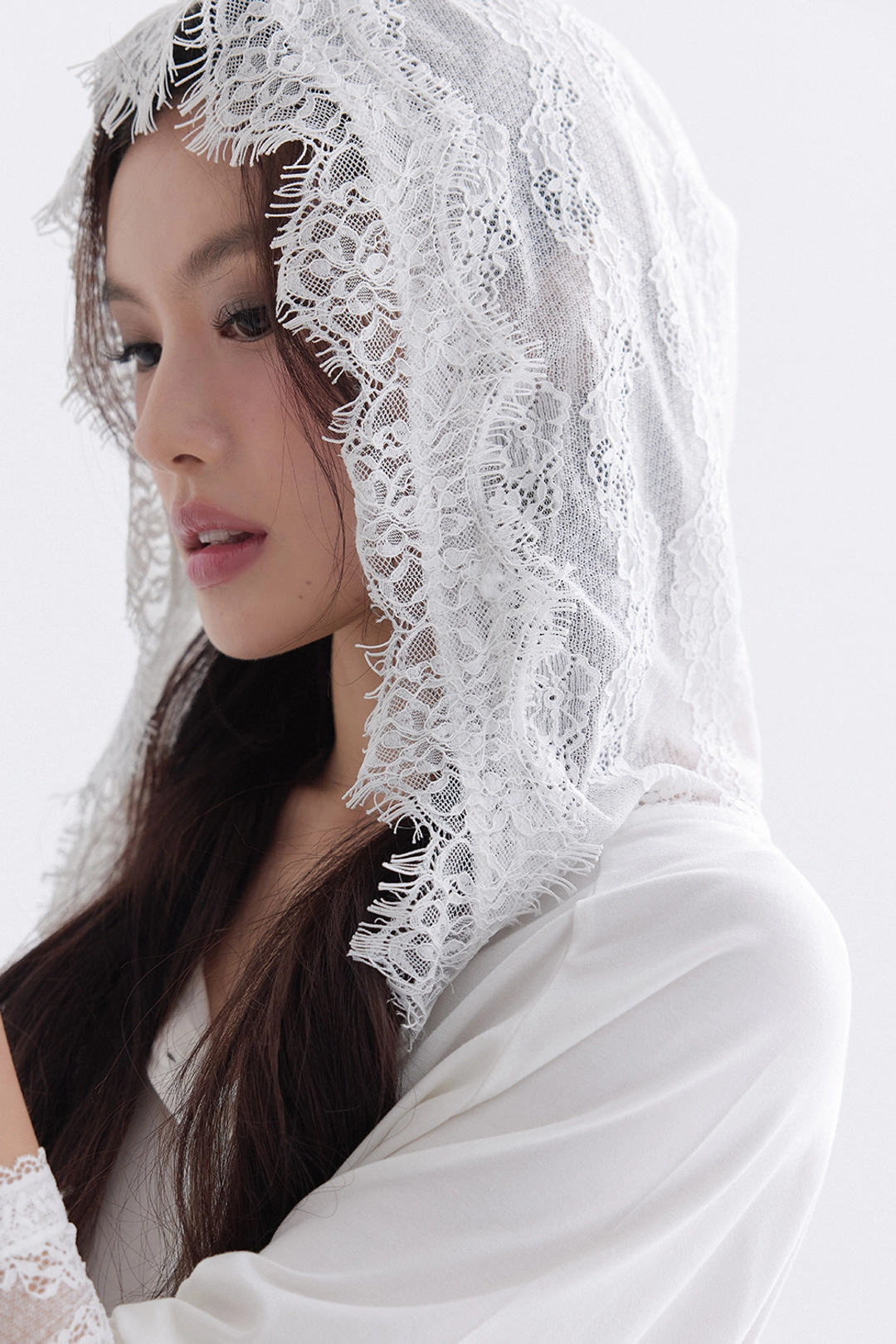 더티스 Snowflake Lace Hooded T-Shirt (Ivory) 상품 이미지 2