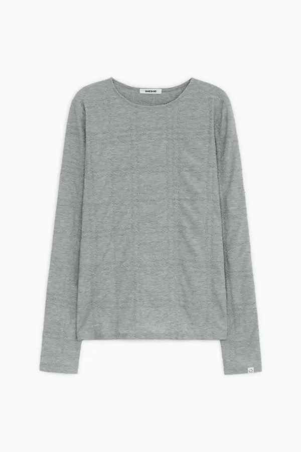 [10/6 SOON] JACQUARD PATTERN LONG SLEEVE, GRAY