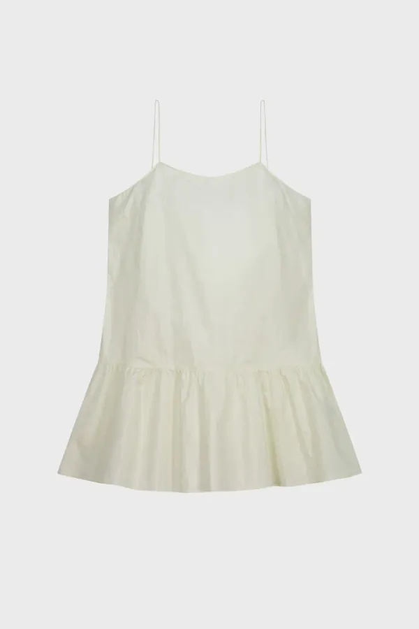 GLOSSY LAYERED MINI DRESS (CREAM)