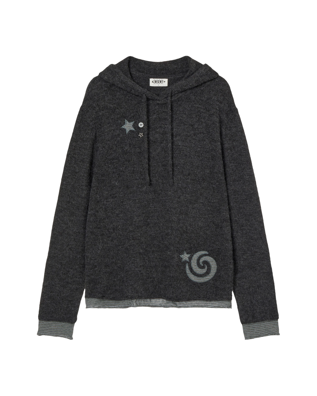 에이이에이이 LAYERED KNIT HOODIE [CHARCOAL] 상품 이미지 3