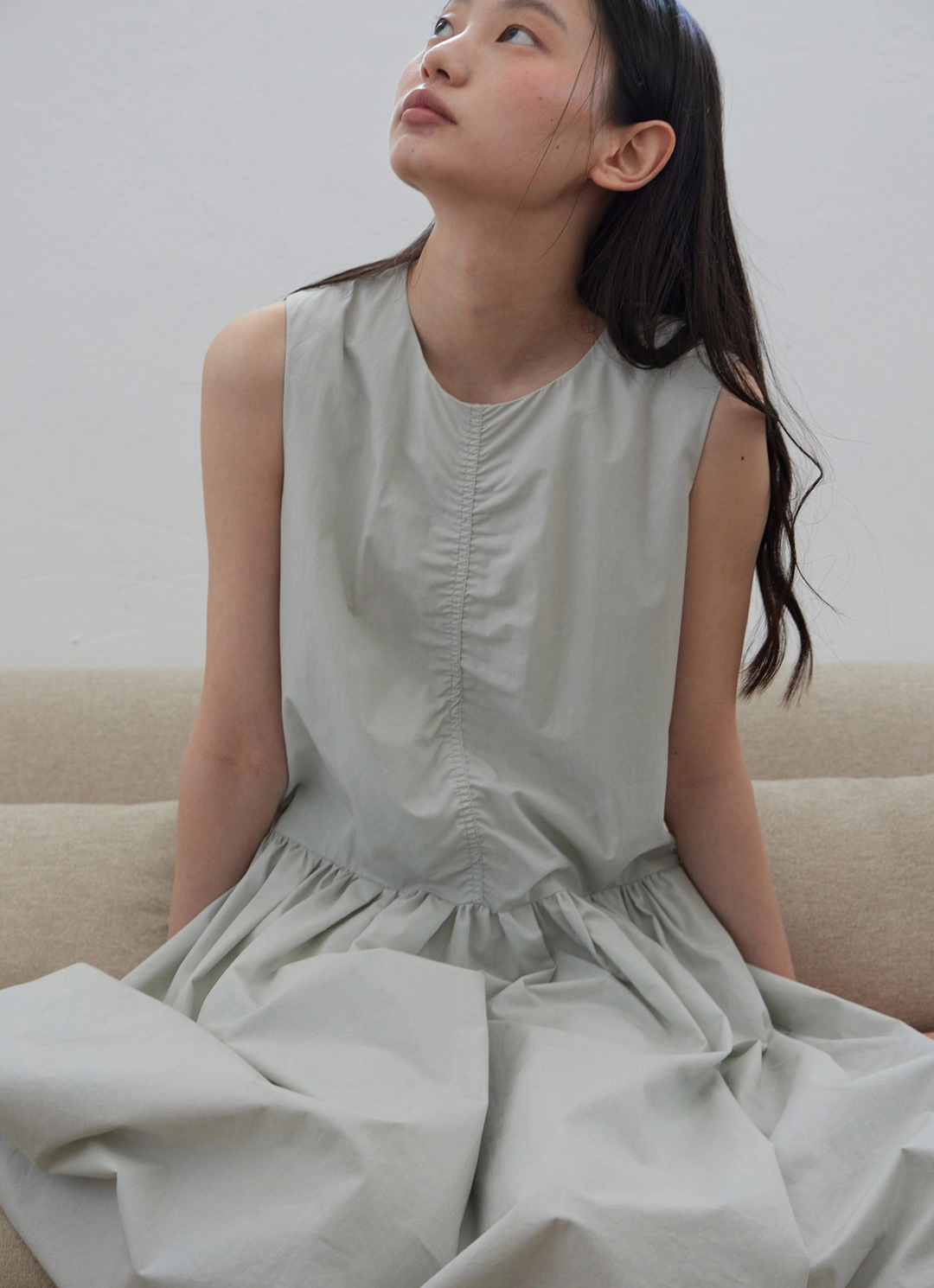 스텝어라운드 [2차] Pleated sleeveless one-piece_MINT GREY 상품 이미지 2