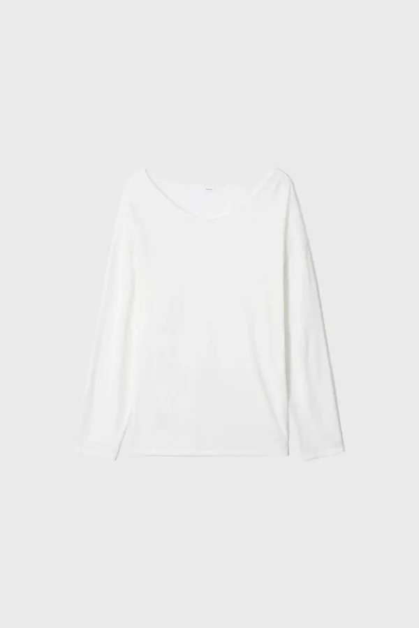 U-Neck Long Sleeve Knit (Ivory / Gray / Light Gray / Khaki)