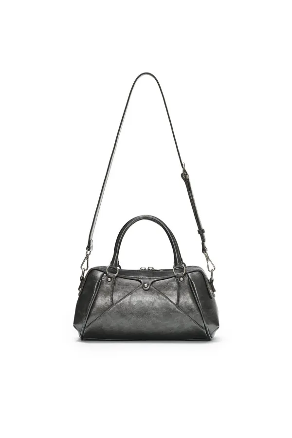 FAUX LEATHER MINI M.O.S BAG, METAL