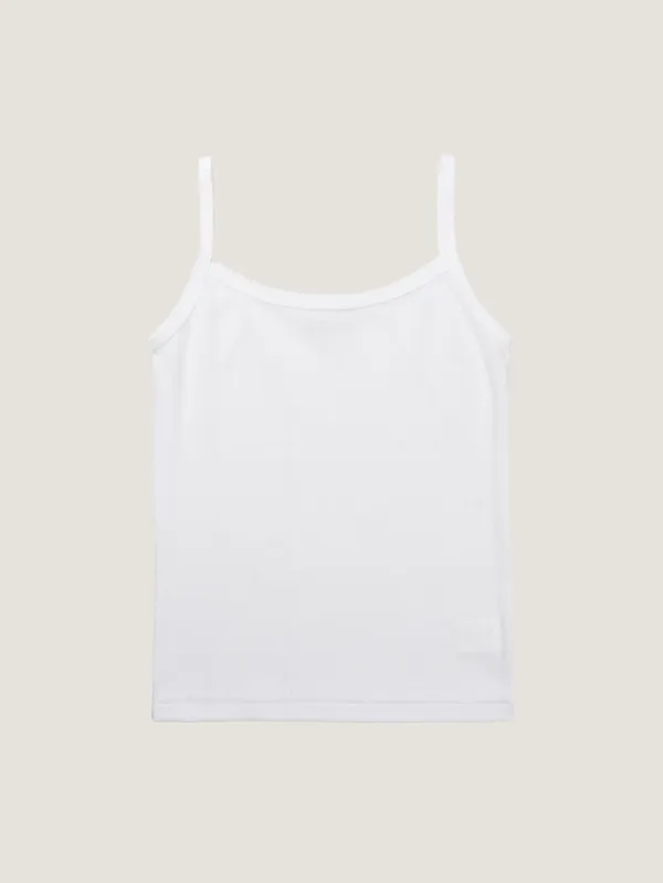 SCALLOPED TRIM SLEEVELESS [ White ]