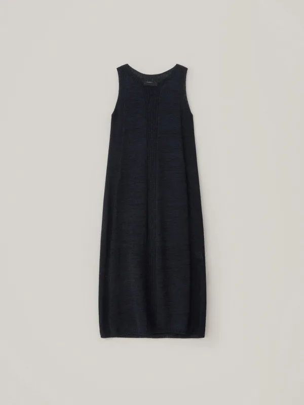 Paper Knit Dress - Navy