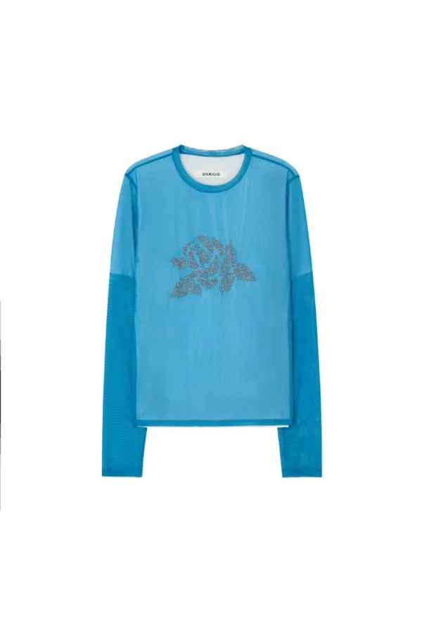 Rose studded t-shirts - Blue