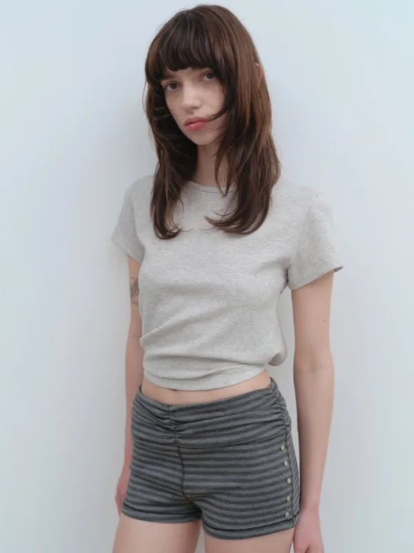Back Tied T-Shirt [White Melange]