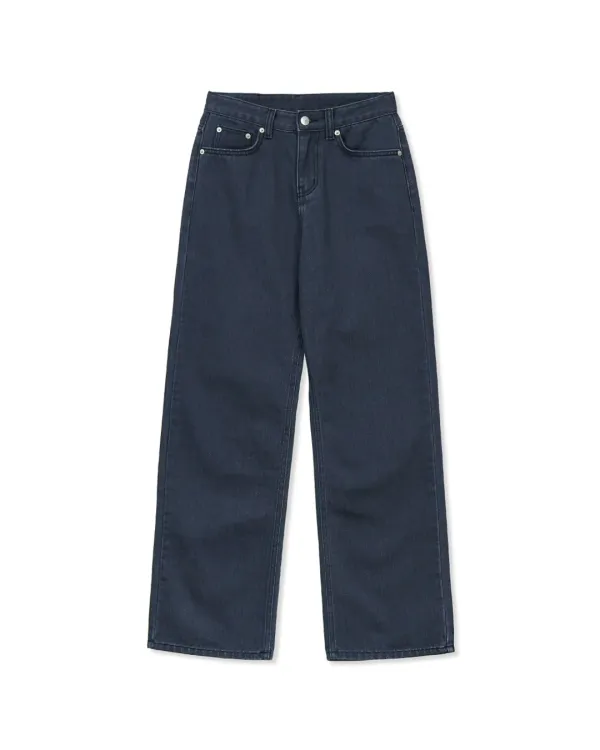 HERRINGBONE STRAIGHT PANTS (Midnight Blue, 3size)
