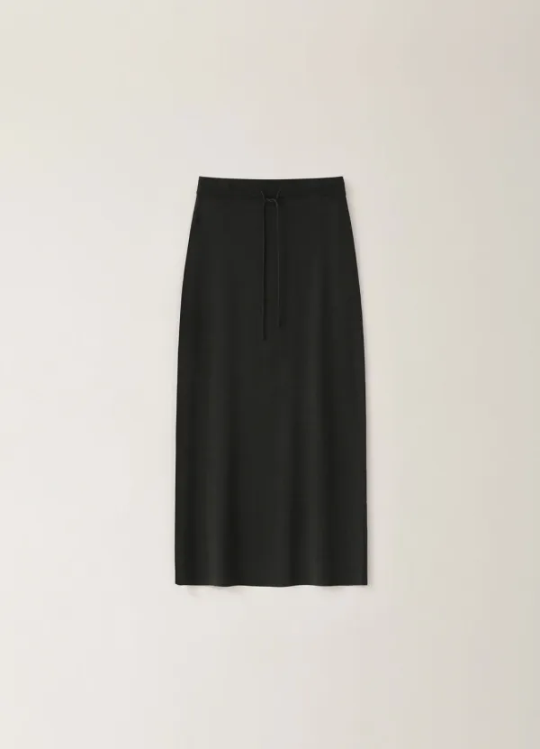Double Straight Maxi Skirt - Charcoal