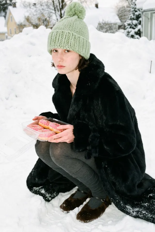 Pom Pom Beanie (Greyish Green)