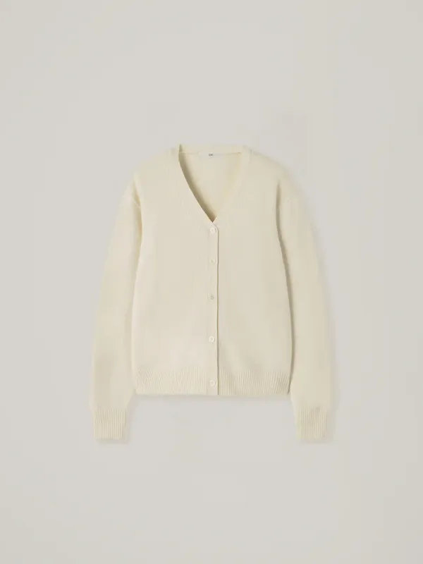 Edith cashmere v-neck cardigan - Ivory