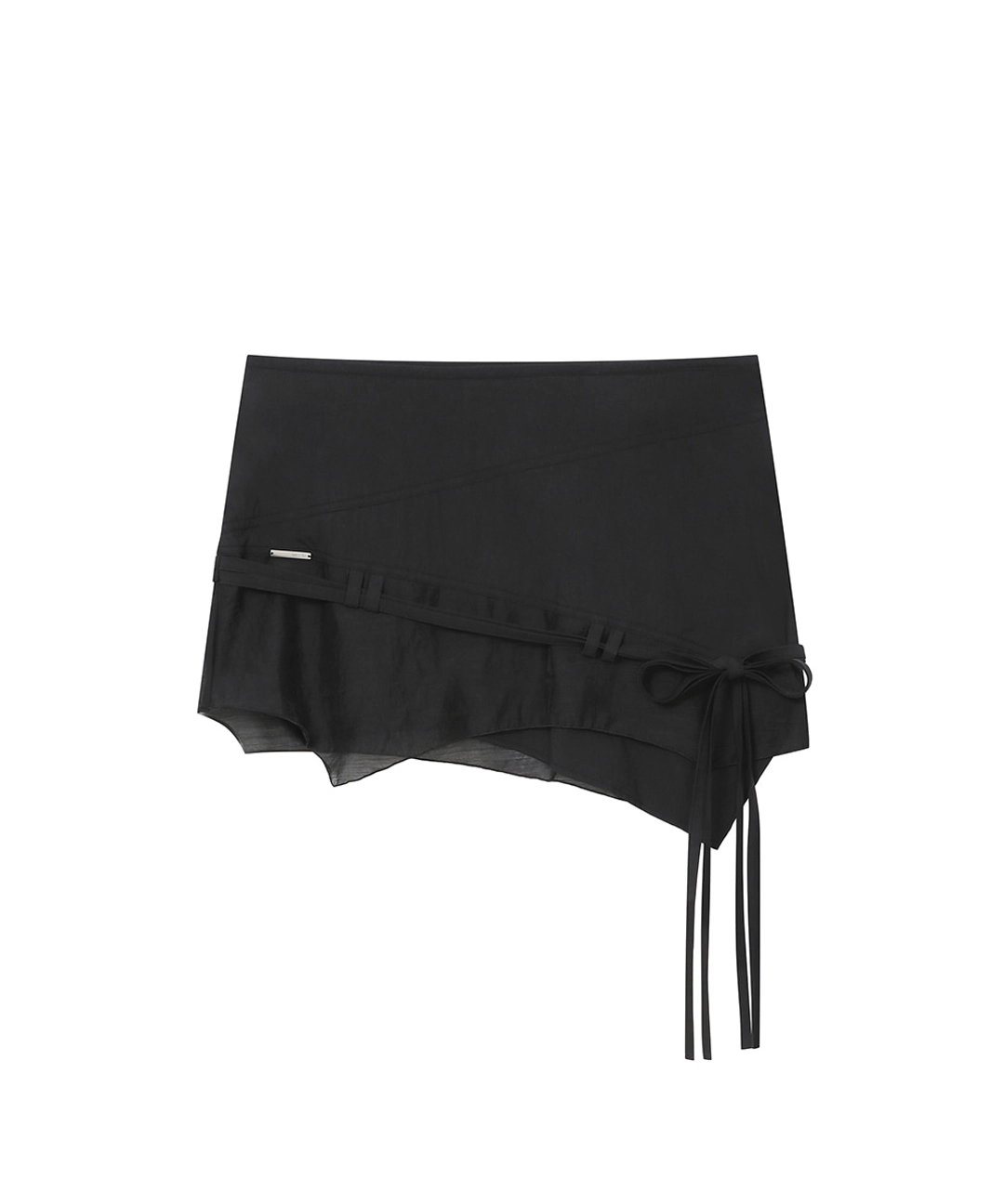 미세키서울 Diagonal sheer string mini skirt BLACK 상품 이미지 1