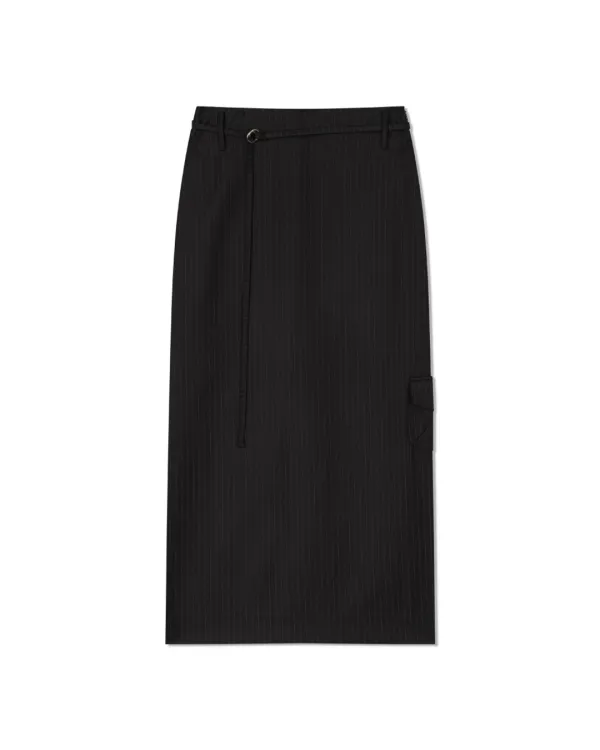 STRIPE POCKET SKIRT (Black, 2size)