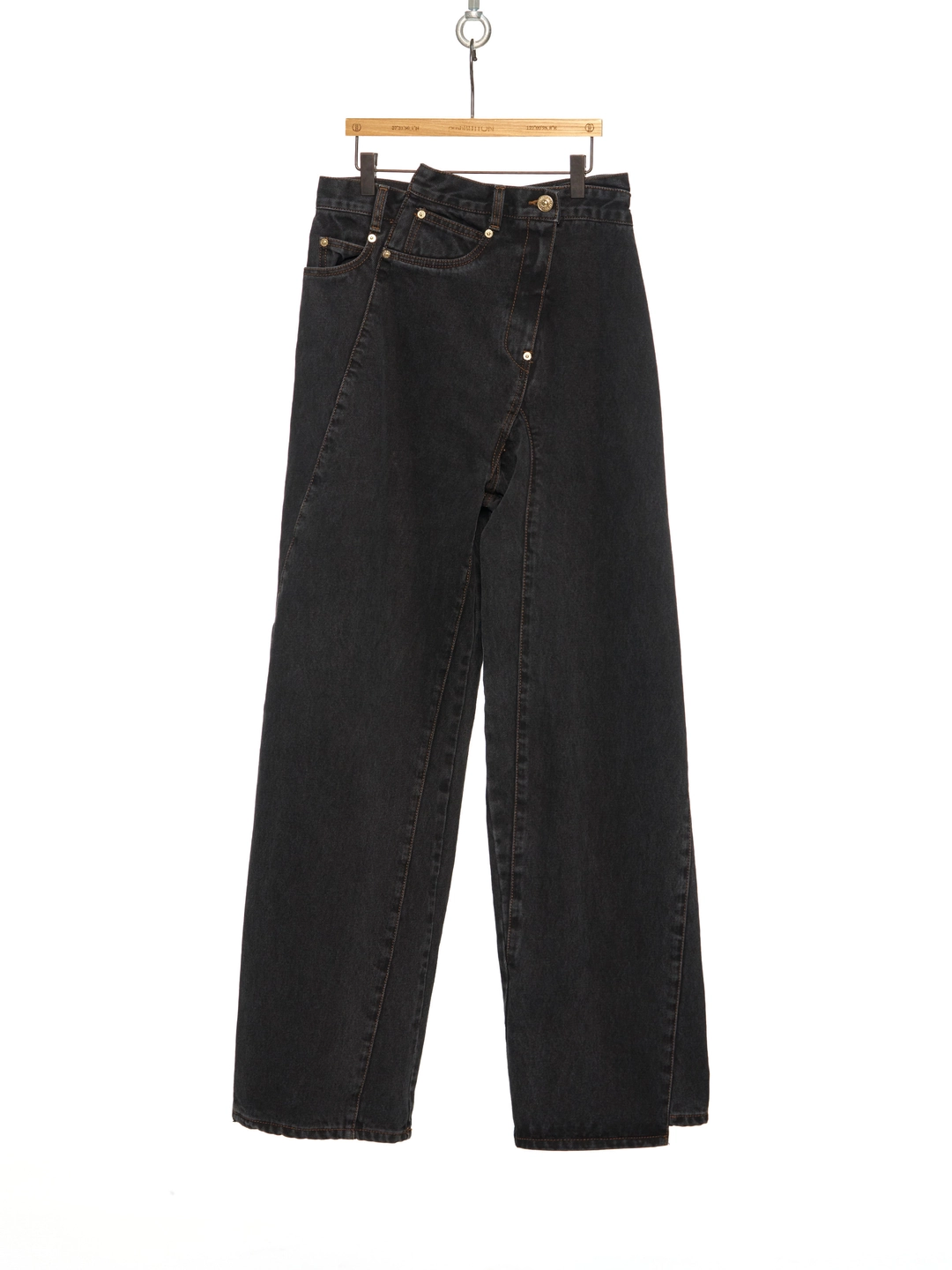 푸쉬버튼 PS26 BLACK LAYERED PANEL DENIM PANTS 상품 이미지 1