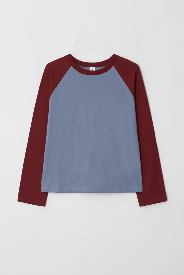 greenwich raglan tee - burgundy