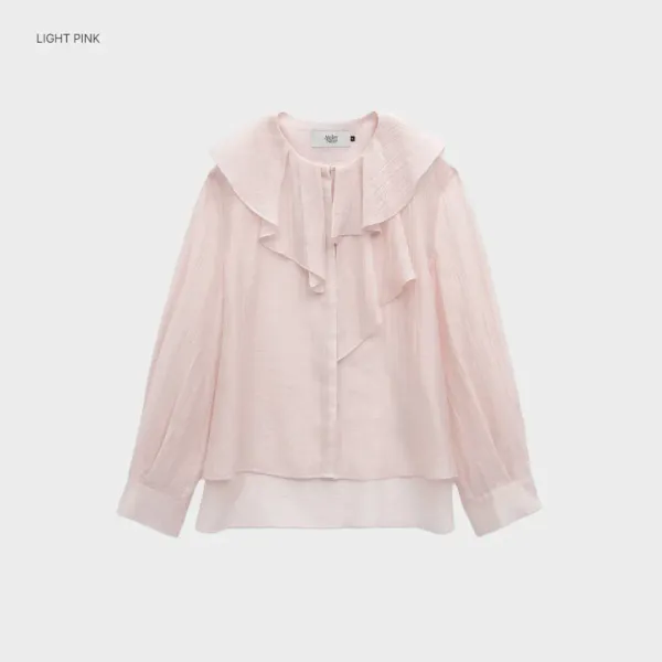 (BL-4293)NECK FLARE RUFFLE SHIRT